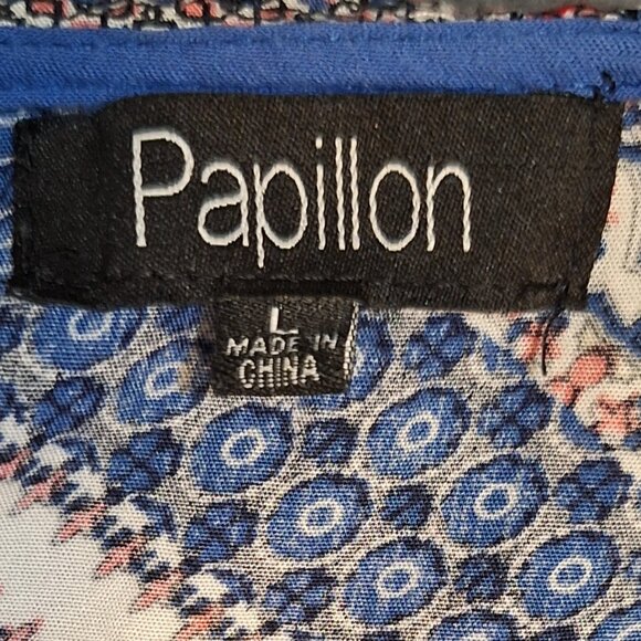 Papillon Patchwork Midi Dress Lg Wrap Ruffles Dark Cottagecore Fall Autumn Boho - Picture 6 of 10